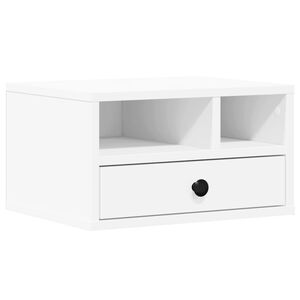 vidaXL Стойка за принтер, бяла, 40x32x22,5 см, инженерно дърво
