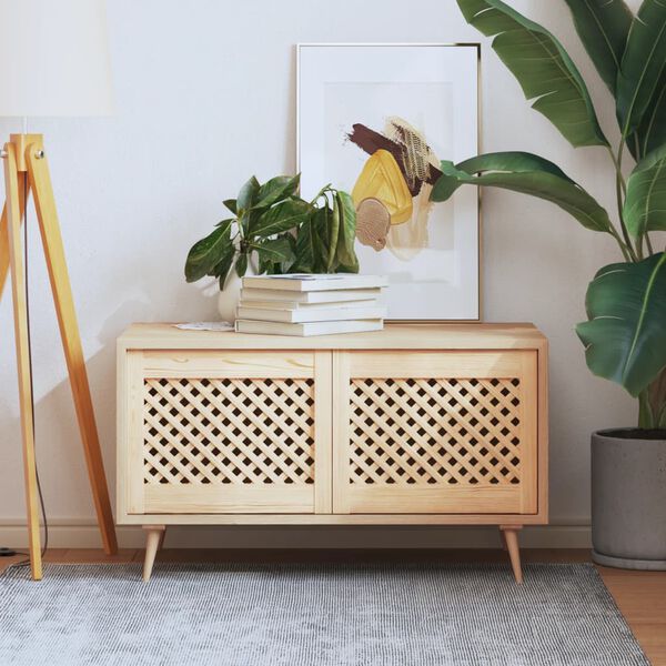 vidaXL Врати за шкафове с решетен дизайн 2 бр 49,5x39,5 см бор масив