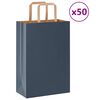 vidaXL Хартиени торбички 50 бр с дръжки сини 21x11x31 см