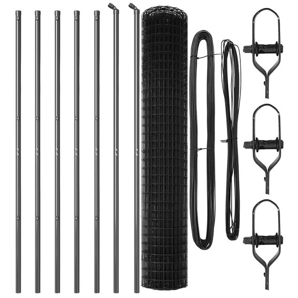 vidaXL Ограда с пост Сив 1,5 x 10 m Стомана и PVC