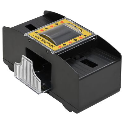 vidaXL Автоматичен разбърквач на карти, черен, 2 тестета