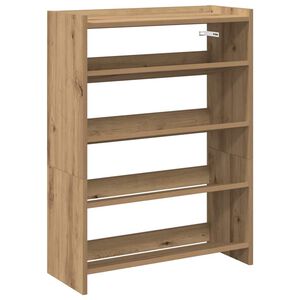 vidaXL Етажерка за обувки, дъб артизан, 60x25x81 см, инженерно дърво