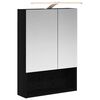 vidaXL Шкаф с огледало за баня Черния дъб 50 x 14,5 x 70 см