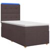 vidaXL Континентално легло с матрак Тъмен кафяв 90 x 200 cm Текстил
