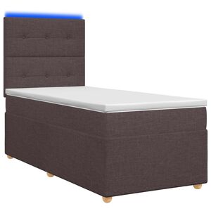 vidaXL Континентално легло с матрак Тъмен кафяв 90 x 200 cm Текстил