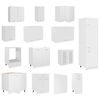 vidaXL Комплект кухненски шкафове, 14 части, "Lyon", бяло инженерно дърво
