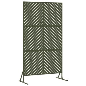 vidaXL Екран за уединение 100 x 50 x 180 см Стомана Маслиненозелено