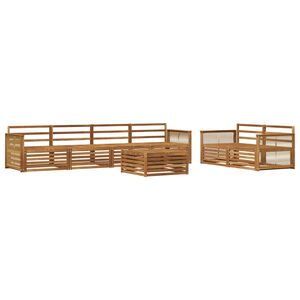 vidaXL Комплект дивани за открито 7 pcs Натурално