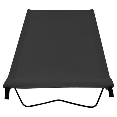vidaXL Къмпинг легло, 180х60х19 см, плат оксфорд и стомана, черно