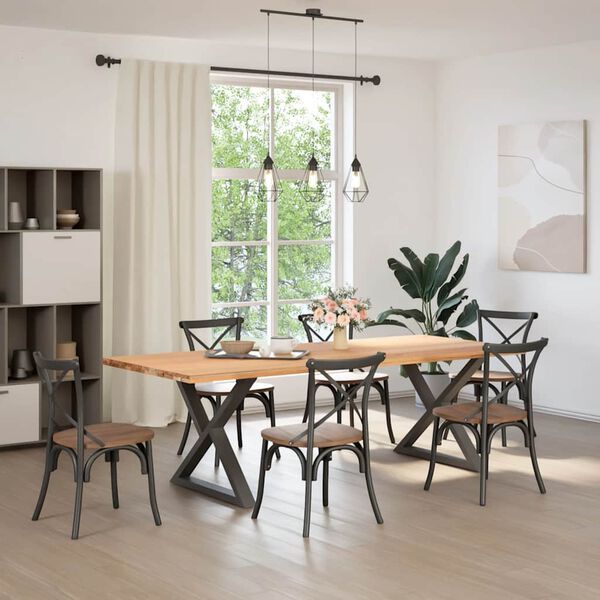 vidaXL Крака за трапезна маса, 2 бр., бели, 90 x (72-73,3) см, стомана