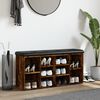 vidaXL Пейка за обувки, опушен дъб, 102x32x50 см, инженерно дърво