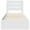 vidaXL Рамка за легло с чекмедже Бяло 100 x 200 cm Инженерно дърво