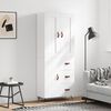 vidaXL Висок шкаф, бял, 69,5x34x180 см, инженерно дърво