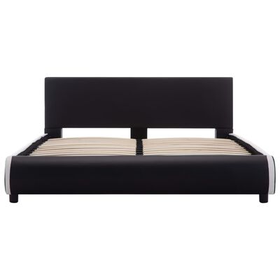 vidaXL Рамка за легло с чекмеджета, черна, изкуствена кожа, 120x200 cм