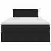vidaXL Легло с място за съхранение и LED Черно 120 x 190 cm Кадифе