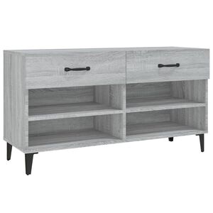 vidaXL Шкаф за обувки, сив сонома, 102x35x55 см, инженерно дърво