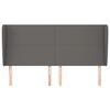vidaXL Горна табла с уши, сива, 203x23x118/128 см,кадифе