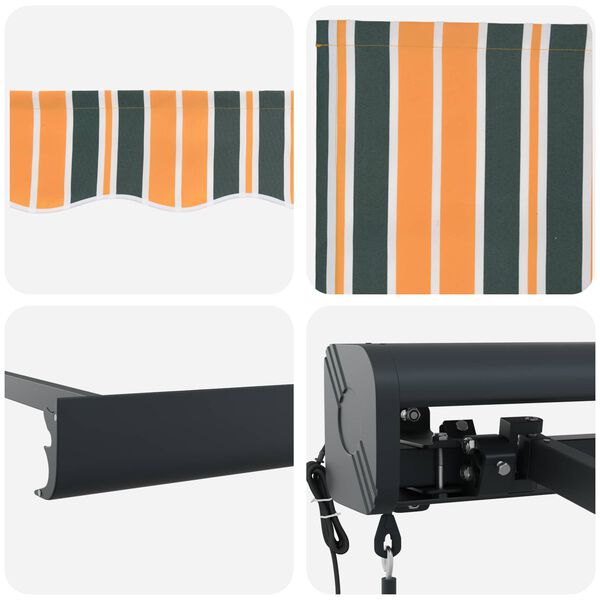 vidaXL Сгъваем навес Зелен и жълт 400 × 300 cm Плат, метал