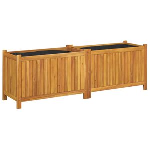 vidaXL Градинска кашпа с вложка 153x38,5x50 см масивна акация