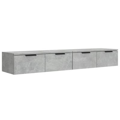 vidaXL Стенни шкафове 2 бр бетонно сиви 68x30x20 см инженерно дърво