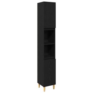 vidaXL Комплект мебели за баня 3 бр. Черно 80 x 33 x 60 см