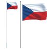 vidaXL Флаг на Чехия и стълб 6,08 м алуминий