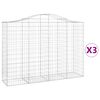 vidaXL Габионни кошници арка 3 бр 200x50x140/160 см поцинковано желязо