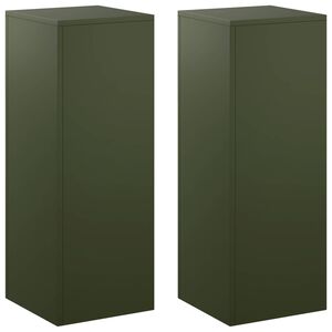 vidaXL Стойка за растения 2 pcs Маслиненозелено 30 x 30 x 80 cm