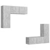 vidaXL Комплект ТВ шкафове от 4 части, бетонно сиви, инженерно дърво