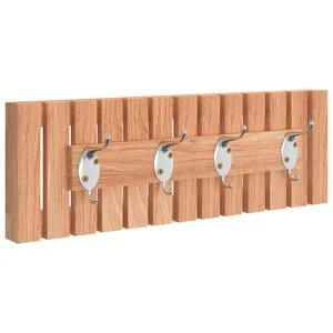 vidaXL Закачалка за стена 42x8,5x14 см масивна орехова дървесина