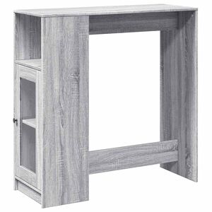 vidaXL Бар маса с рафтове, сив сонома, 101x40x103,5см, инженерно дърво