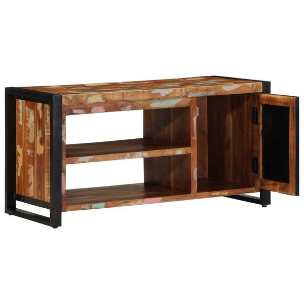 vidaXL Пейка за обувки Многоцветен Масивна регенерирана дървесина