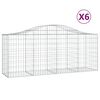 vidaXL Габионни кошници арка 6 бр 200x50x80/100 см поцинковано желязо