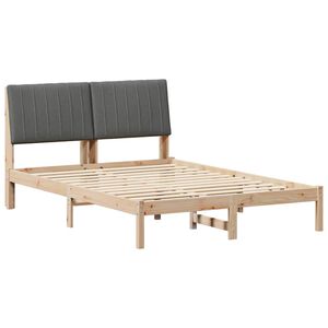 vidaXL Рамка за легло Кафяво 135 x 190 cm Солидно борово дърво