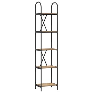 vidaXL Рафт за книги 5 нива 40 x 30 x 183 см Инженерна дървесина Дъб