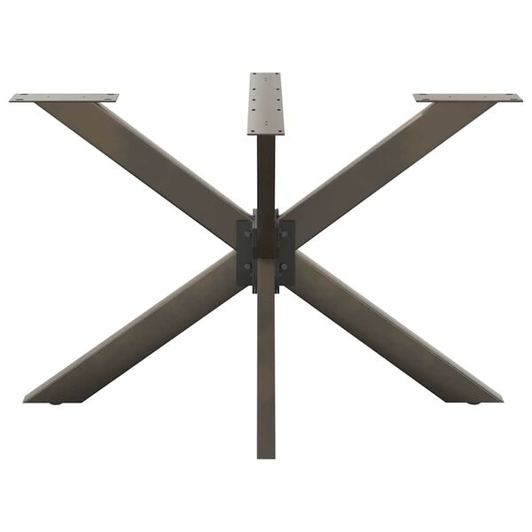 vidaXL Крак за трапезна маса, форма на паяк, черен, 120x68x(72-73) см, стомана