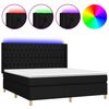 vidaXL Боксспринг легло с матрак и LED, черно, 160x200 см, плат
