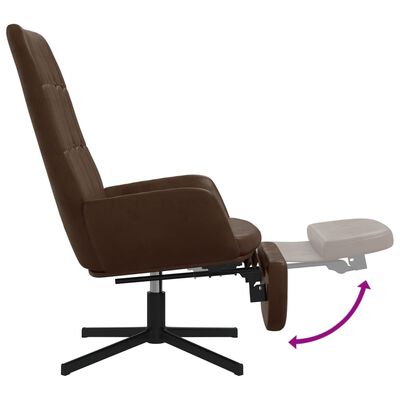 vidaXL Релакс стол с опора за крака, лъскаво кафяво, изкуствена кожа