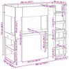 vidaXL Рамка за двуетажно легло с бюро Сонома дъб 90 x 200 cm