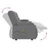 vidaXL 4-местен масажен реклайнер с държачи за чаши, сив, еко кожа