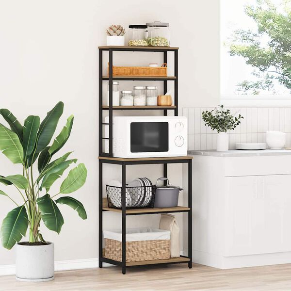 vidaXL Кухненски рафт Дъб 60 x 40 x 168 см Инженерно дърво