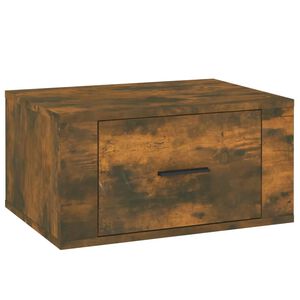 vidaXL Нощно шкафче за стенен монтаж, опушен дъб, 50x36x25 см