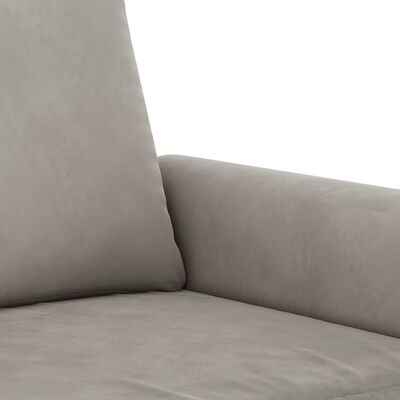vidaXL 2-местен диван, светлосив, 140 см, кадифе