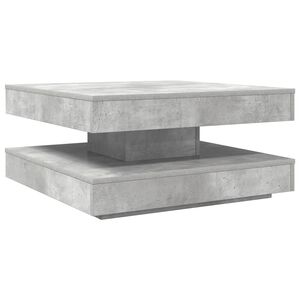 vidaXL Холна маса, въртяща се на 360 градуса, бетонно сива, 70x70x34,5 см