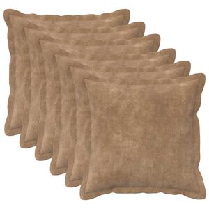 vidaXL Възглавница 6 бр. HOUTEN Таупе 30 x 30 cm Микрофибърна фланела