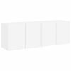 vidaXL ТВ шкафове за стенен монтаж, 2 бр, бели, 60x30x41 см