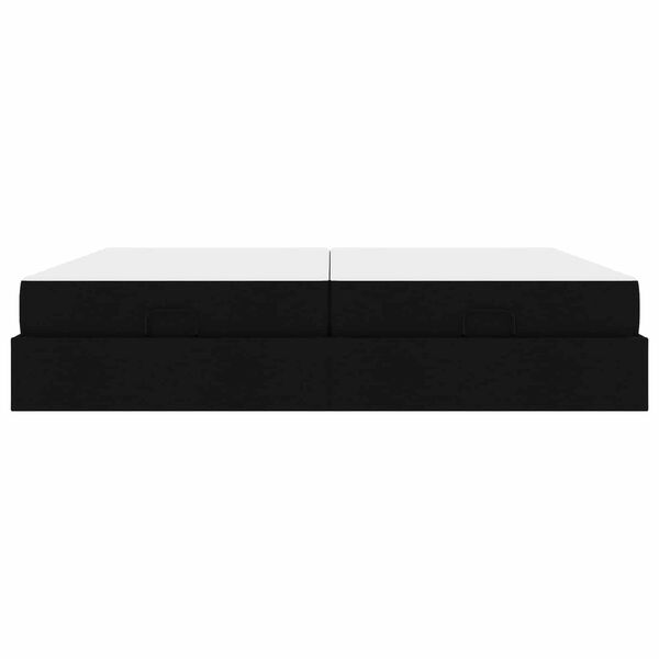 vidaXL Рамка за легло с матрак с матрак 2 pcs Черно текстил