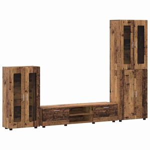 vidaXL Комплект ТВ шкаф с чекмедже FLORIN Старо дърво Инженерно дърво