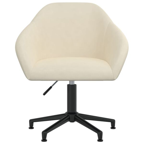 vidaXL Въртящи се трапезни столове, 4 бр, кремави, кадифе