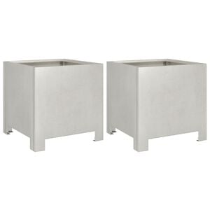 vidaXL Градински кашпи, 2 бр, 30x30x30 см, неръждаема стомана